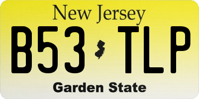 NJ license plate B53TLP