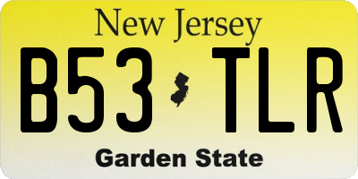 NJ license plate B53TLR