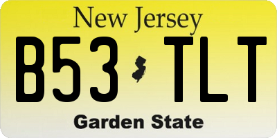 NJ license plate B53TLT