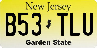 NJ license plate B53TLU
