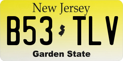 NJ license plate B53TLV