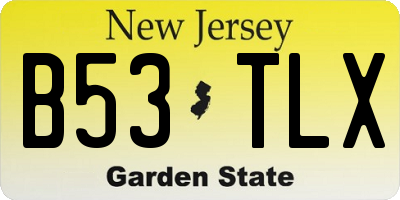 NJ license plate B53TLX