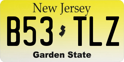 NJ license plate B53TLZ