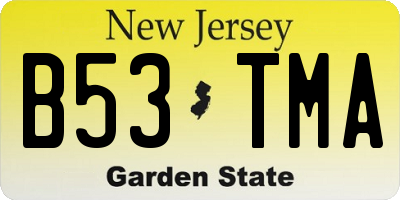NJ license plate B53TMA