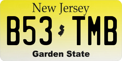 NJ license plate B53TMB