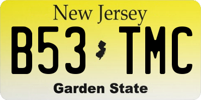 NJ license plate B53TMC