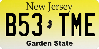 NJ license plate B53TME