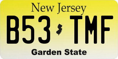 NJ license plate B53TMF
