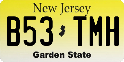 NJ license plate B53TMH
