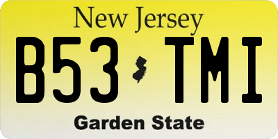 NJ license plate B53TMI