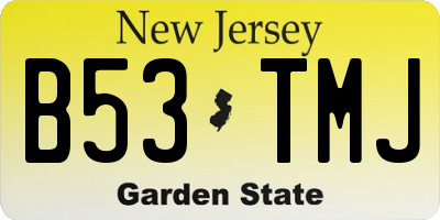 NJ license plate B53TMJ