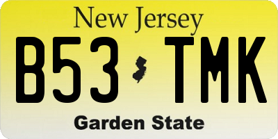 NJ license plate B53TMK
