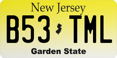 NJ license plate B53TML