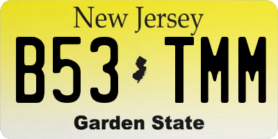 NJ license plate B53TMM