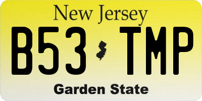 NJ license plate B53TMP