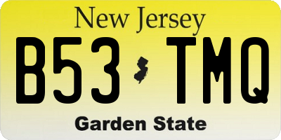 NJ license plate B53TMQ