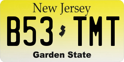 NJ license plate B53TMT