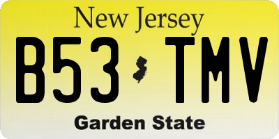 NJ license plate B53TMV