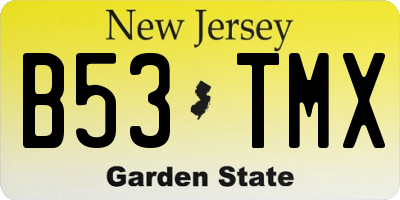 NJ license plate B53TMX