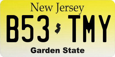 NJ license plate B53TMY