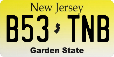 NJ license plate B53TNB