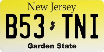 NJ license plate B53TNI