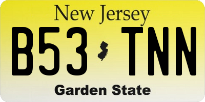 NJ license plate B53TNN