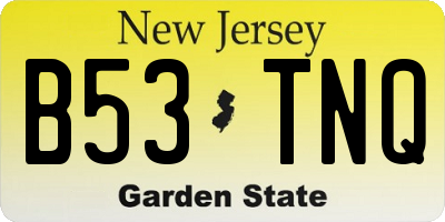 NJ license plate B53TNQ
