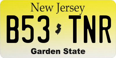 NJ license plate B53TNR