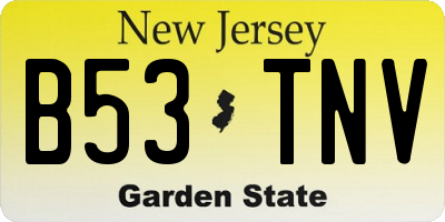 NJ license plate B53TNV