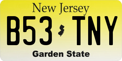 NJ license plate B53TNY
