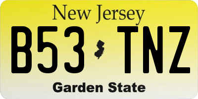 NJ license plate B53TNZ