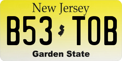 NJ license plate B53TOB