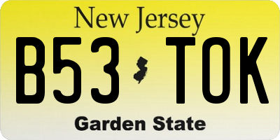 NJ license plate B53TOK