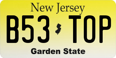NJ license plate B53TOP