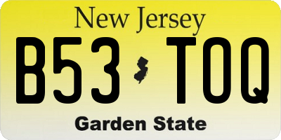 NJ license plate B53TOQ