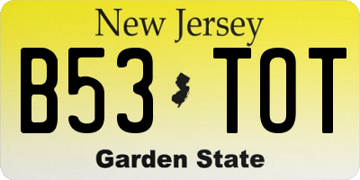 NJ license plate B53TOT