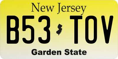 NJ license plate B53TOV