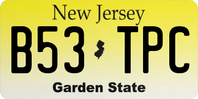 NJ license plate B53TPC