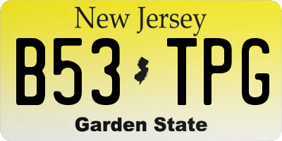 NJ license plate B53TPG