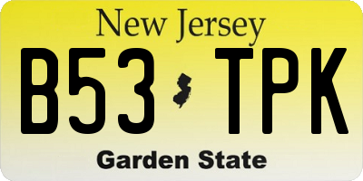 NJ license plate B53TPK