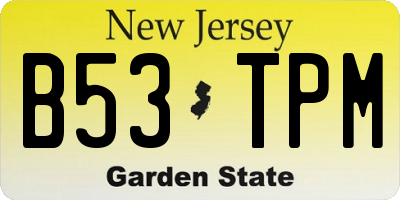 NJ license plate B53TPM