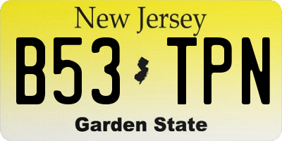 NJ license plate B53TPN
