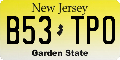 NJ license plate B53TPO