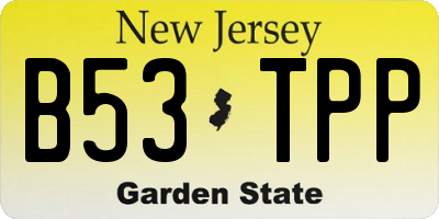 NJ license plate B53TPP