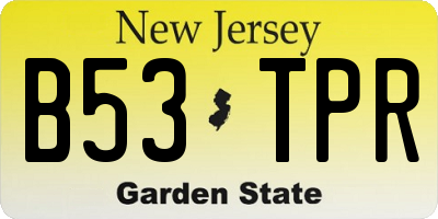 NJ license plate B53TPR