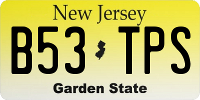 NJ license plate B53TPS