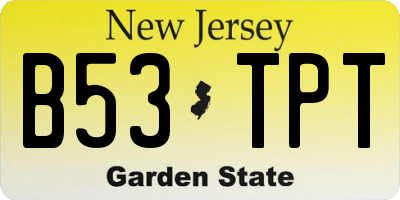 NJ license plate B53TPT