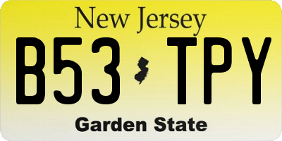 NJ license plate B53TPY