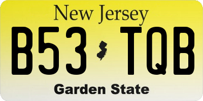 NJ license plate B53TQB